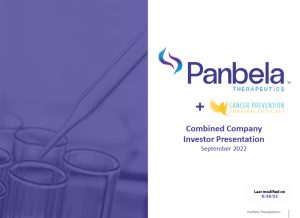 Panbela corporate presentation cover
